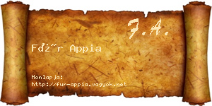 Für Appia névjegykártya